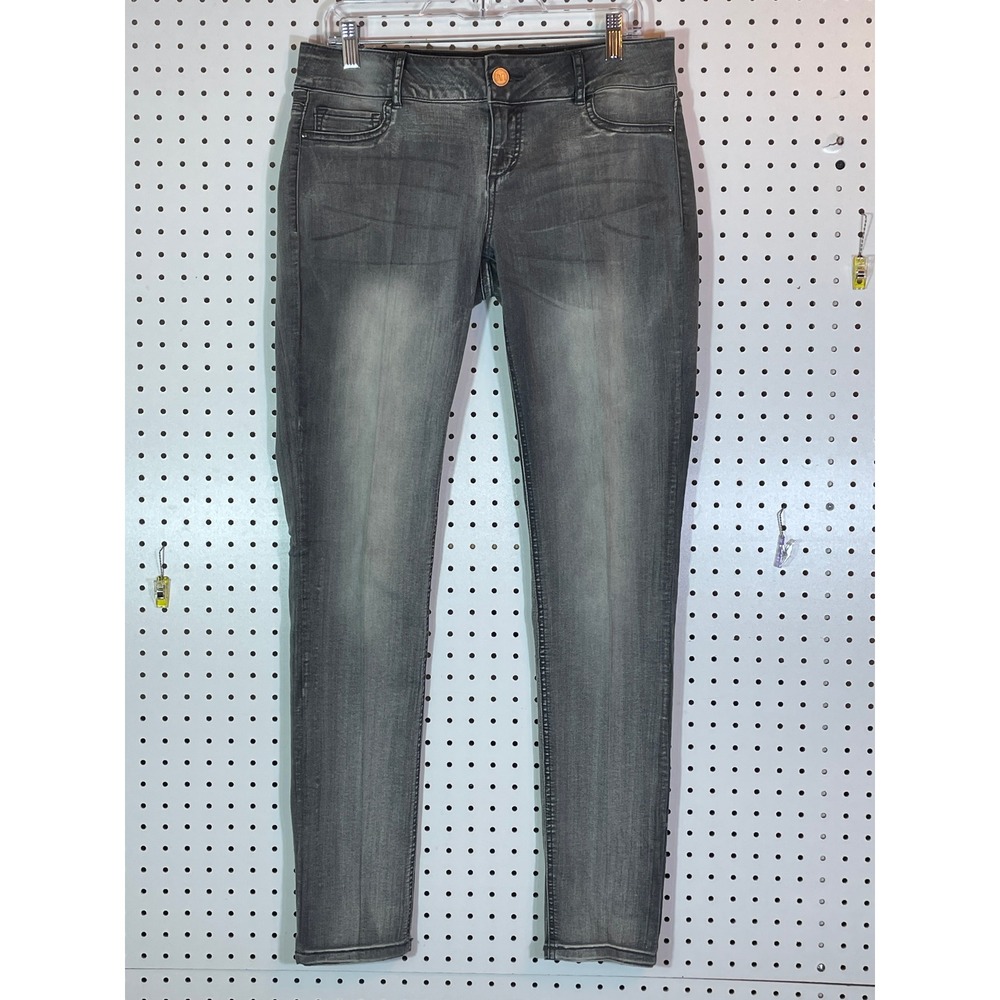 Maurices Womens Gray Faded Skinny Jeans Size L-R Stretch Denim Pants